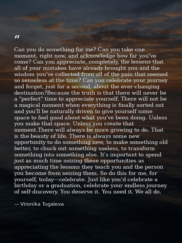 Can you do something for me? Can you take one moment, right now, and acknowledge how far you've come? Can you appreciate — Vironika Tugaleva