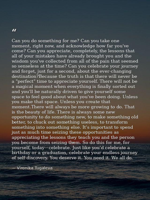 Can you do something for me? Can you take one moment, right now, and acknowledge how far you've come? Can you appreciate — Vironika Tugaleva