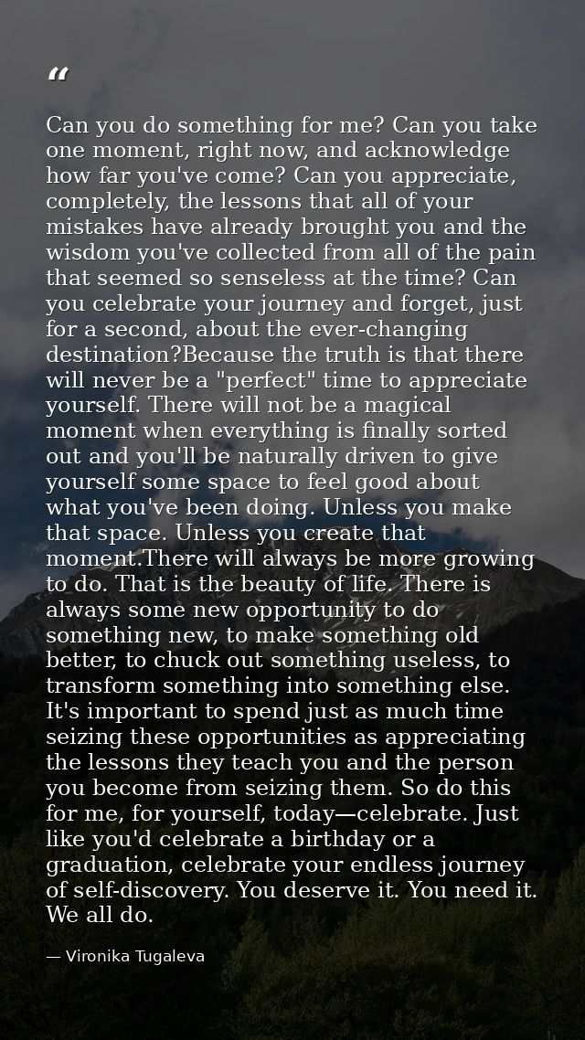 Can you do something for me? Can you take one moment, right now, and acknowledge how far you've come? Can you appreciate — Vironika Tugaleva