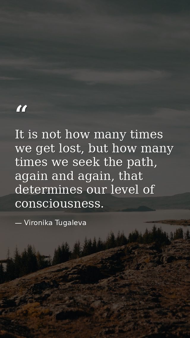 It is not how many times we get lost, but how many times we seek the path, again and again, that determines our level of — Vironika Tugaleva