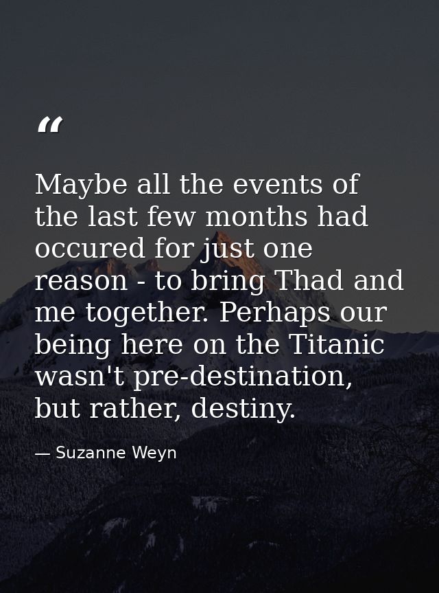 Maybe all the events of the last few months had occured for just one reason - to bring Thad and me together. Perhaps our — Suzanne Weyn