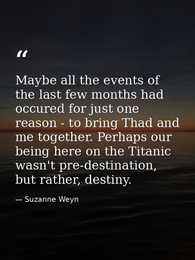 Maybe all the events of the last few months had occured for just one reason - to bring Thad and me together. Perhaps our — Suzanne Weyn