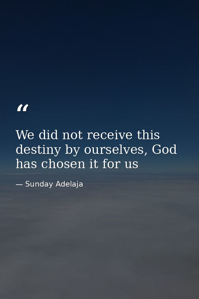 We did not receive this destiny by ourselves, God has chosen it for us — Sunday Adelaja