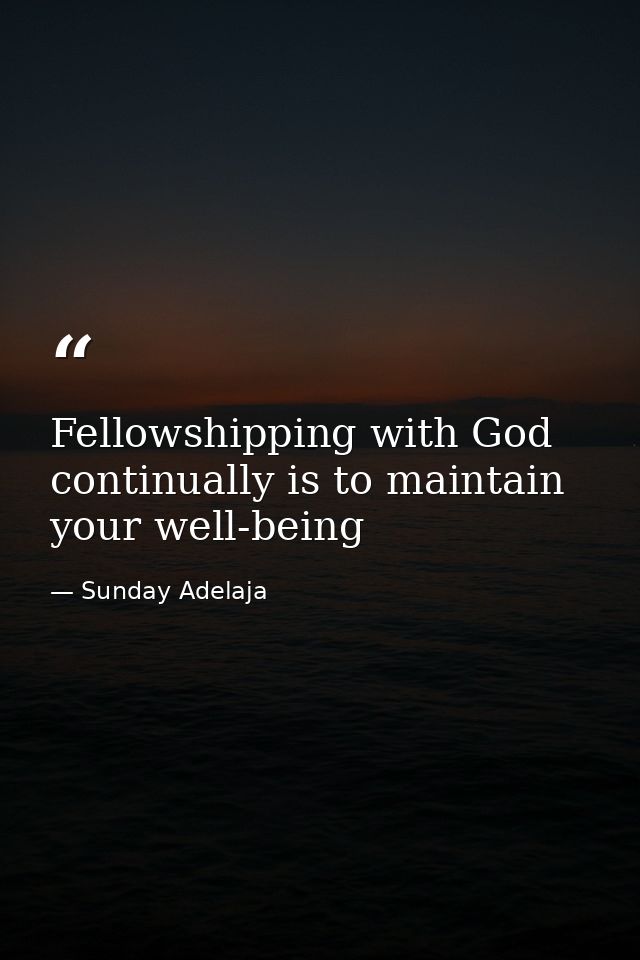 Fellowshipping with God continually is to maintain your well-being — Sunday Adelaja
