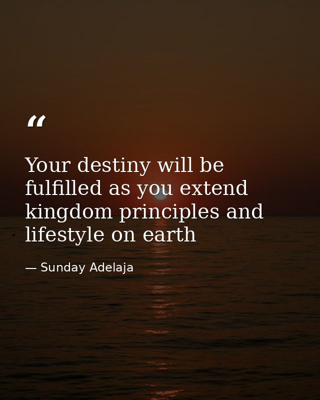 Your destiny will be fulfilled as you extend kingdom principles and lifestyle on earth — Sunday Adelaja