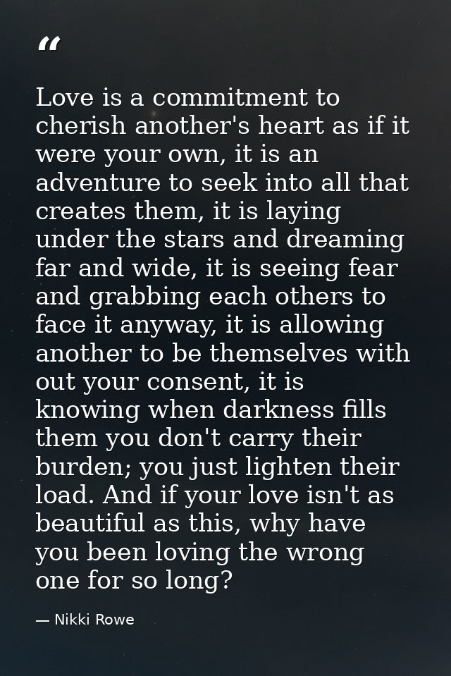 Love is a commitment to cherish another's heart as if it were your own, it is an adventure to seek into all that creates — Nikki Rowe