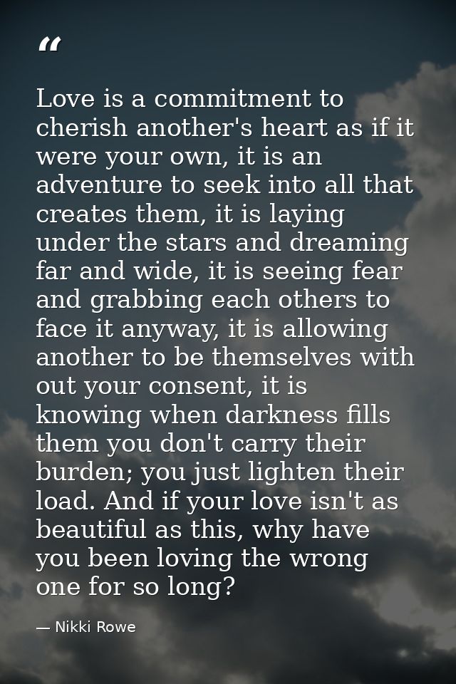 Love is a commitment to cherish another's heart as if it were your own, it is an adventure to seek into all that creates — Nikki Rowe