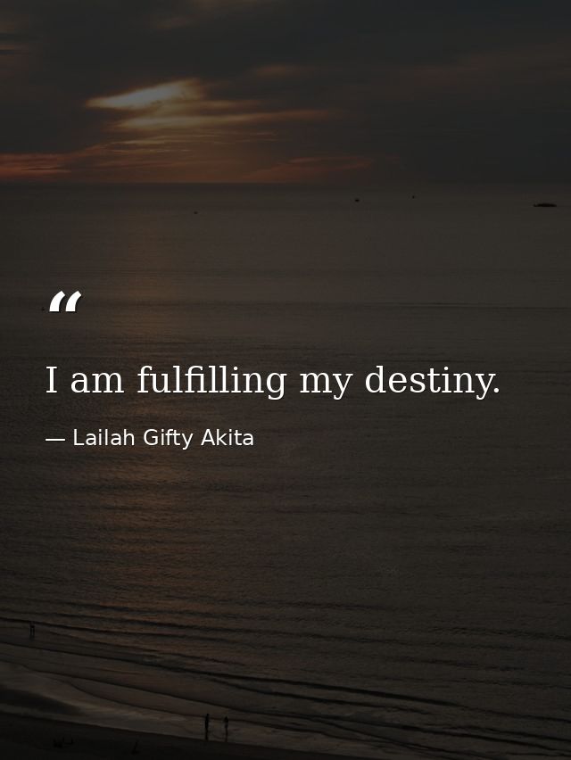 I am fulfilling my destiny. — Lailah Gifty Akita