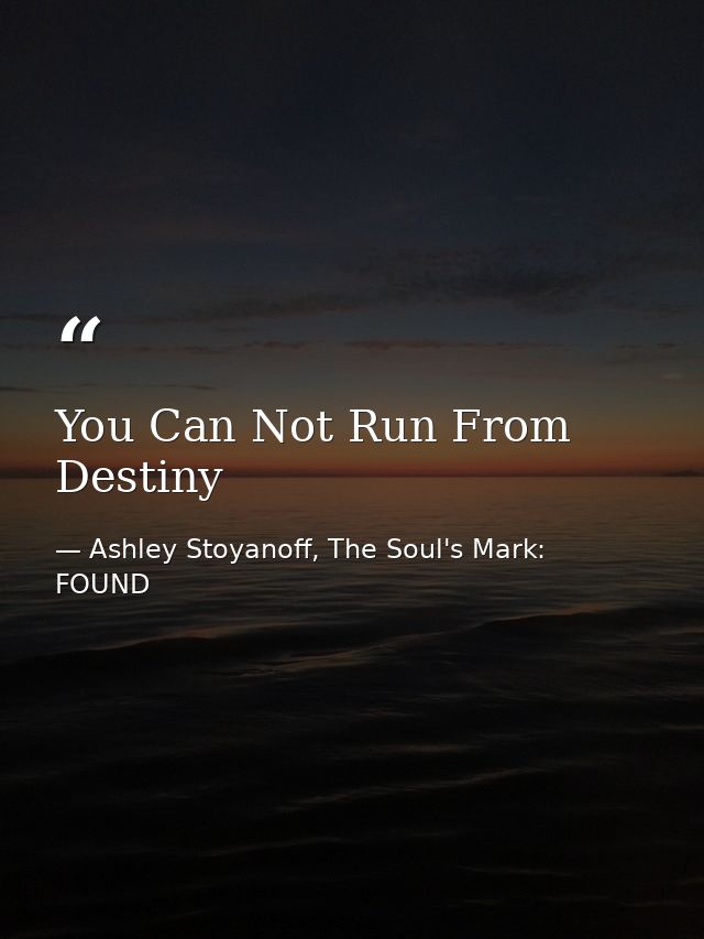 You Can Not Run From Destiny — Ashley Stoyanoff, The Soul's Mark: FOUND