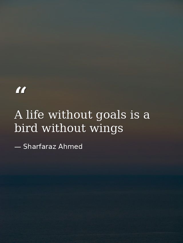 A life without goals is a bird without wings — Sharfaraz Ahmed