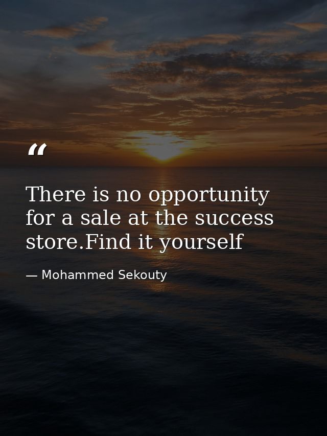 There is no opportunity for a sale at the success store.Find it yourself — Mohammed Sekouty