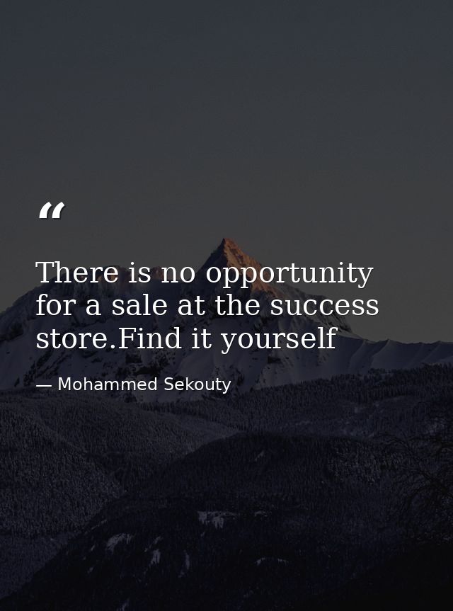 There is no opportunity for a sale at the success store.Find it yourself — Mohammed Sekouty