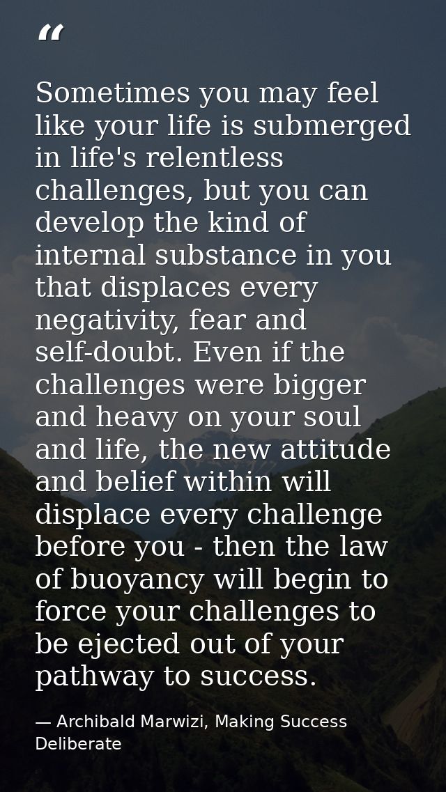 Sometimes you may feel like your life is submerged in life's relentless challenges, but you can develop the kind of inte — Archibald Marwizi, Making Success Deliberate