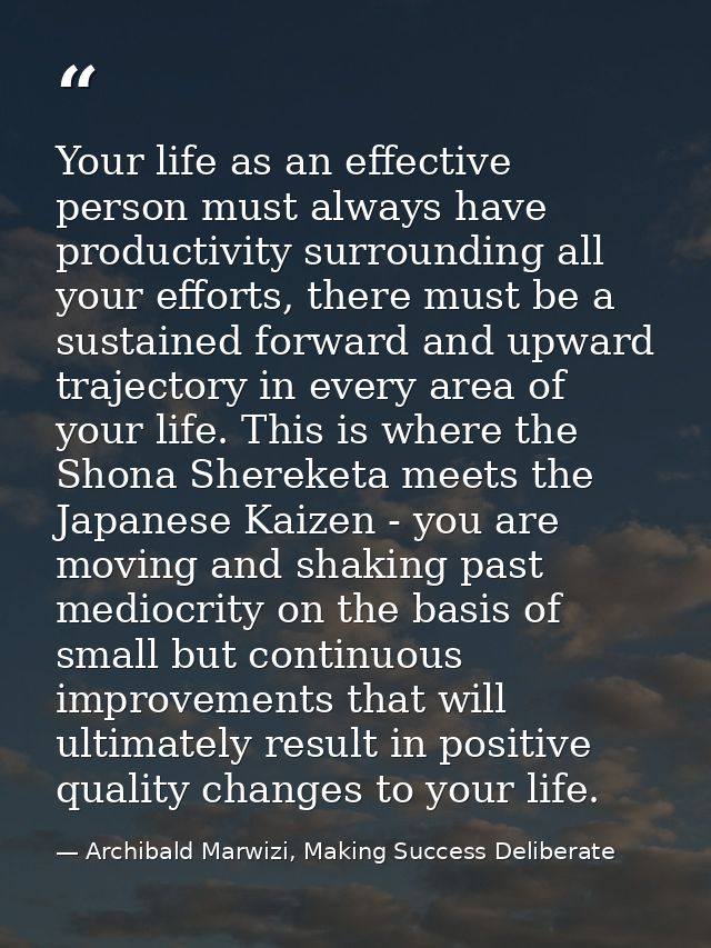 Your life as an effective person must always have productivity surrounding all your efforts, there must be a sustained f — Archibald Marwizi, Making Success Deliberate