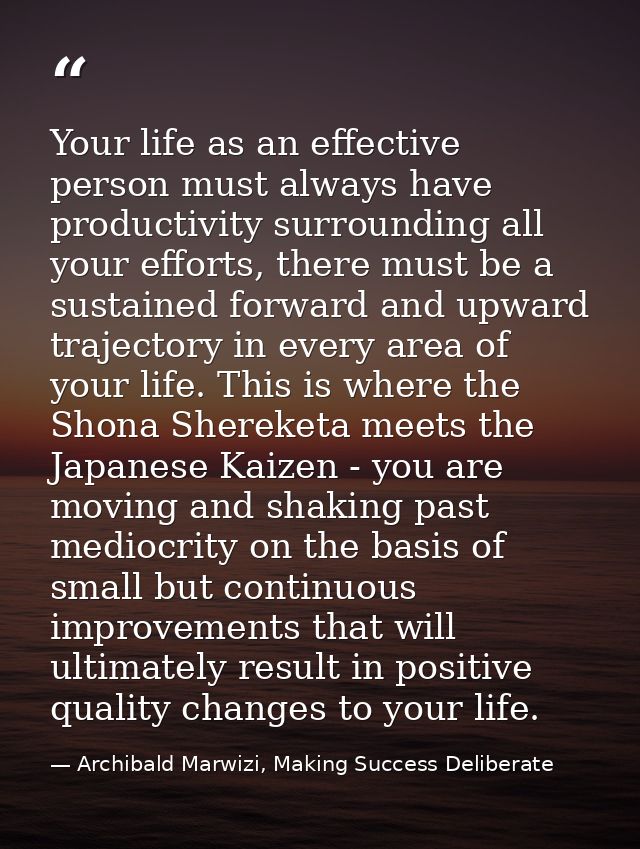 Your life as an effective person must always have productivity surrounding all your efforts, there must be a sustained f — Archibald Marwizi, Making Success Deliberate
