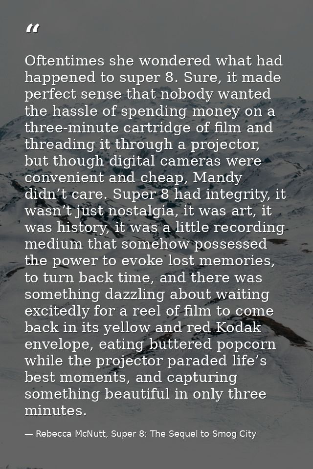 Oftentimes she wondered what had happened to super 8. Sure, it made perfect sense that nobody wanted the hassle of spend — Rebecca McNutt, Super 8: The Sequel to Smog City