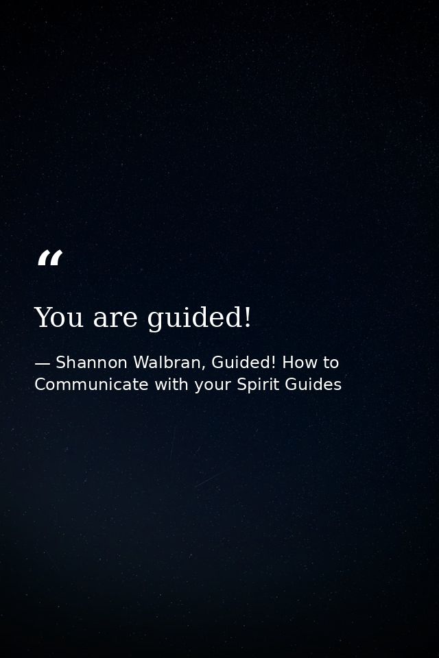 You are guided! — Shannon Walbran, Guided! How to Communicate with your Spirit Guides