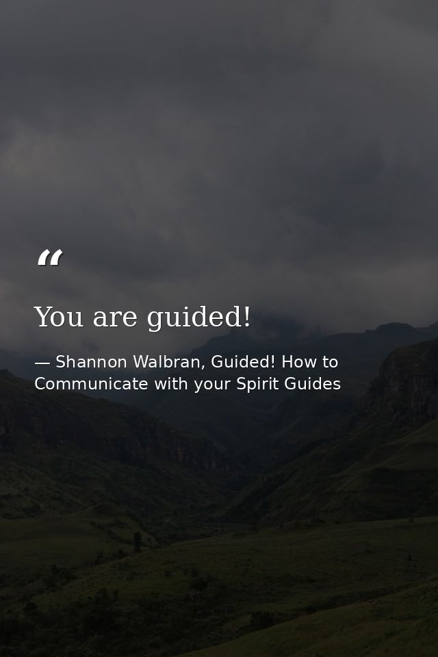 You are guided! — Shannon Walbran, Guided! How to Communicate with your Spirit Guides