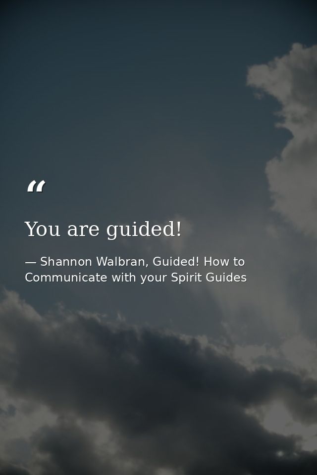 You are guided! — Shannon Walbran, Guided! How to Communicate with your Spirit Guides