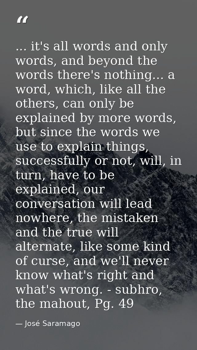 ... it's all words and only words, and beyond the words there's nothing... a word, which, like all the others, can only  — José Saramago