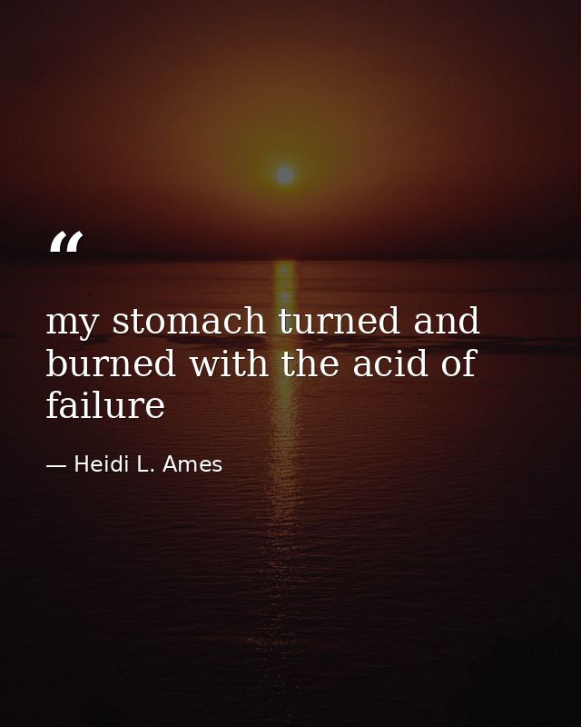 my stomach turned and burned with the acid of failure — Heidi L. Ames