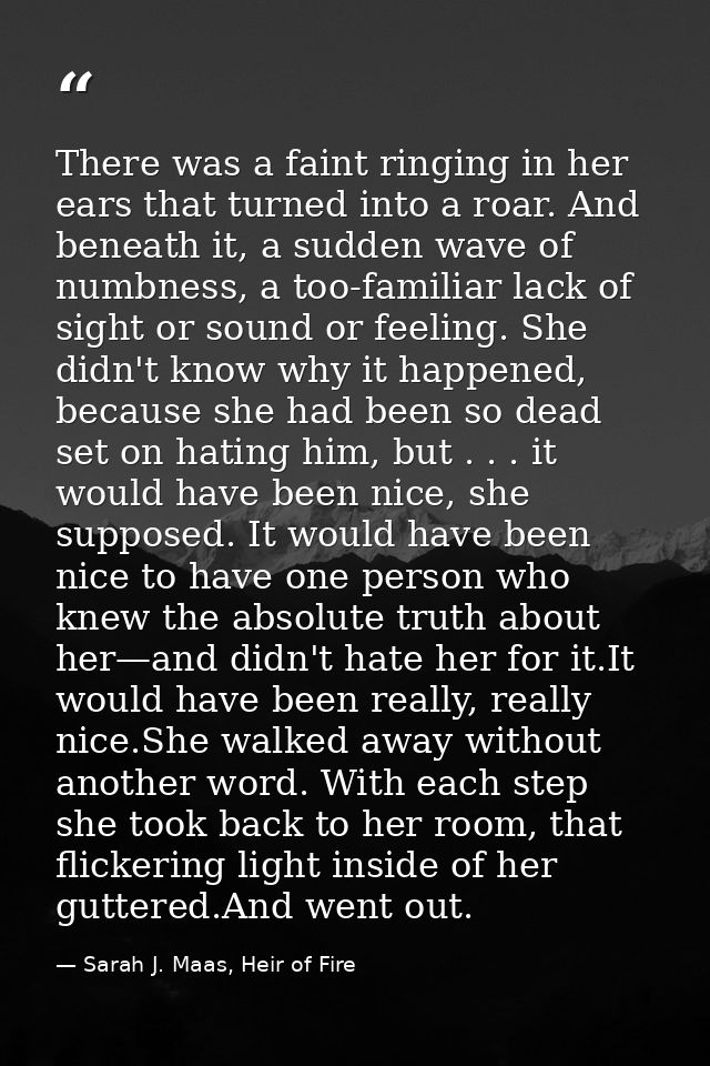 There was a faint ringing in her ears that turned into a roar. And beneath it, a sudden wave of numbness, a too-familiar — Sarah J. Maas, Heir of Fire