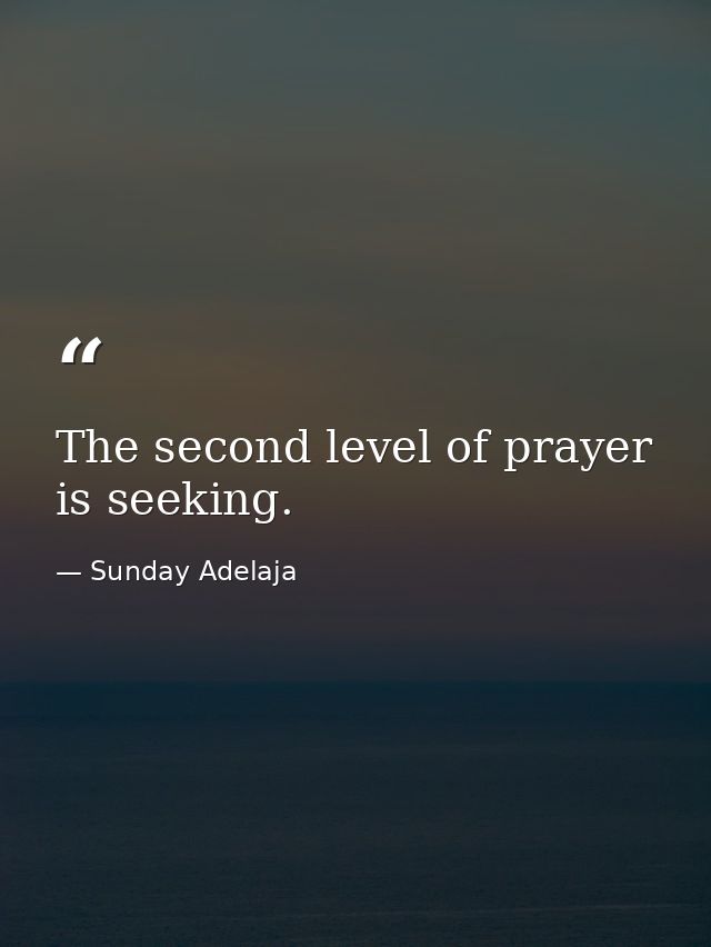 The second level of prayer is seeking. — Sunday Adelaja