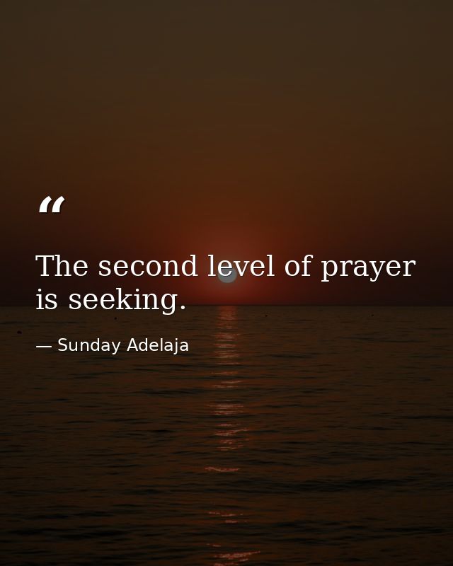 The second level of prayer is seeking. — Sunday Adelaja