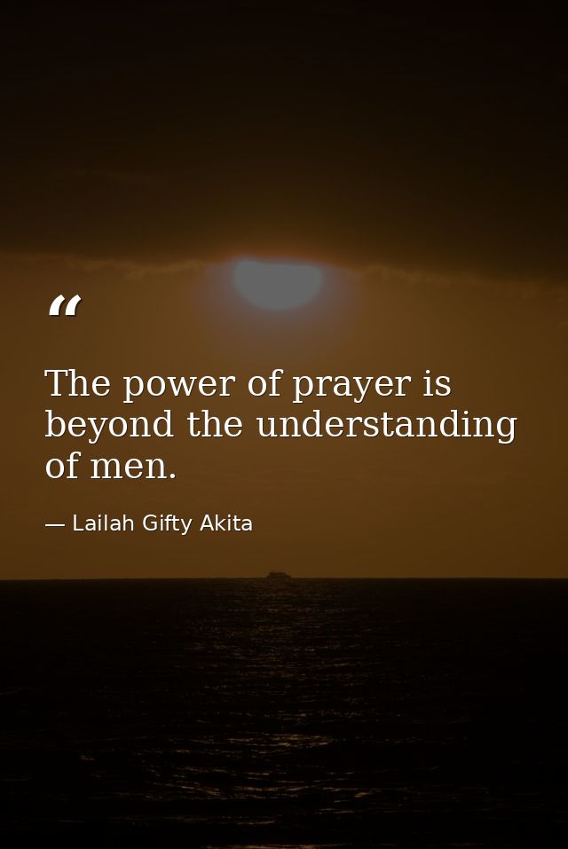 The power of prayer is beyond the understanding of men. — Lailah Gifty Akita