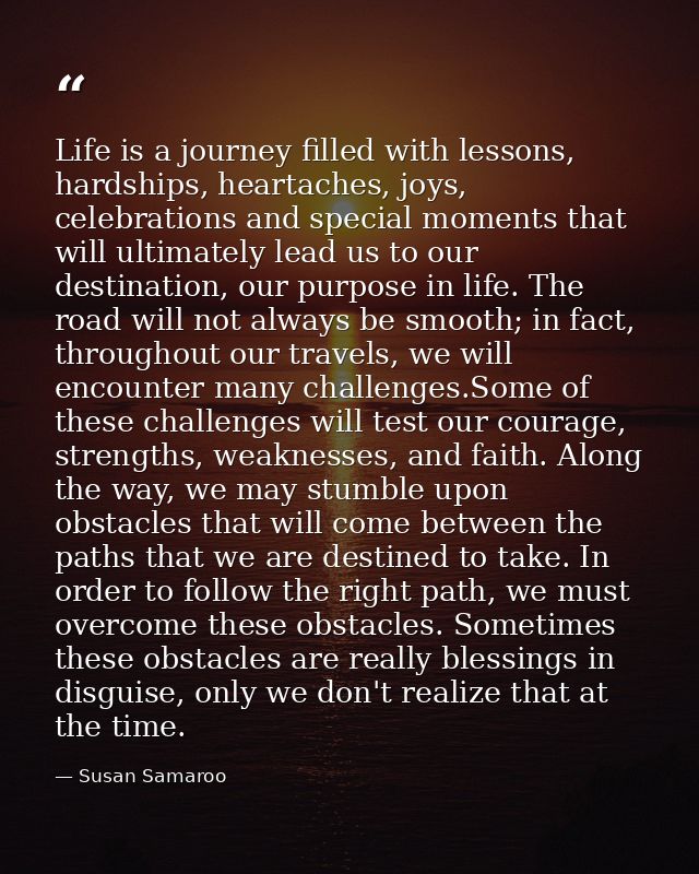 Life is a journey filled with lessons, hardships, heartaches, joys, celebrations and special moments that will ultimatel — Susan Samaroo