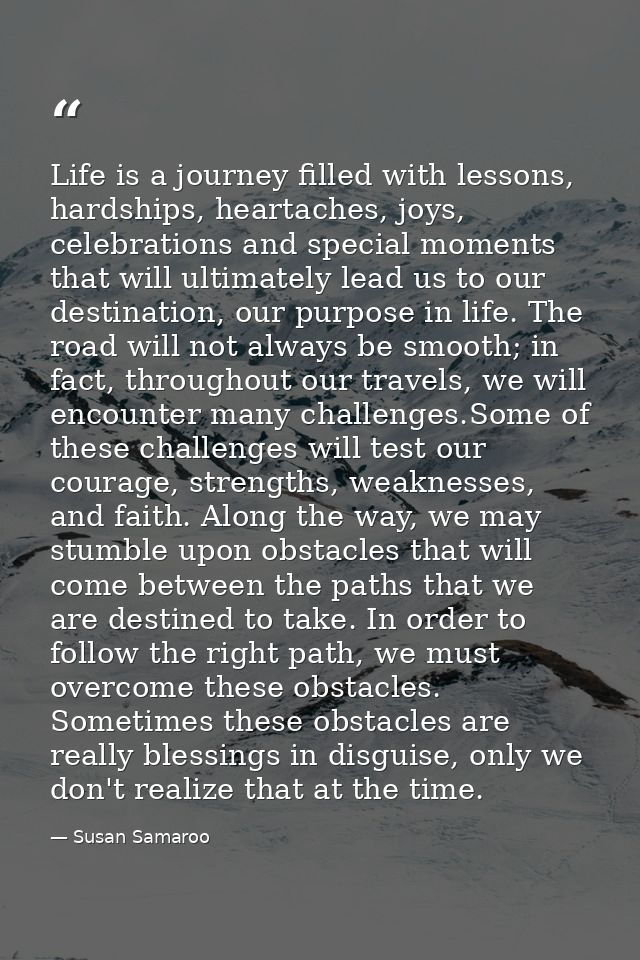 Life is a journey filled with lessons, hardships, heartaches, joys, celebrations and special moments that will ultimatel — Susan Samaroo