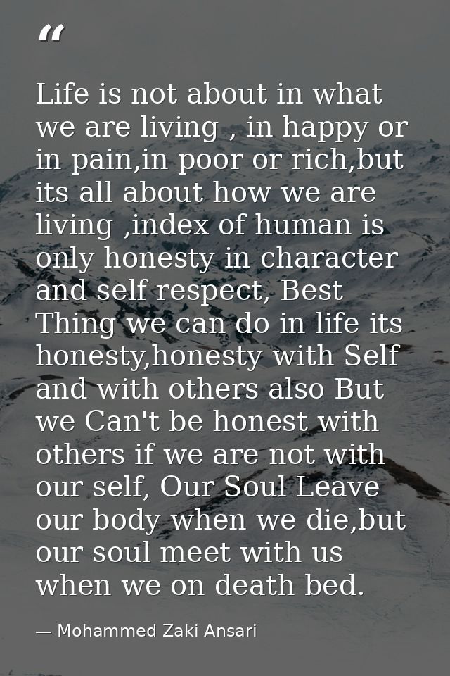 Life is not about in what we are living , in happy or in pain,in poor or rich,but its all about how we are living ,index — Mohammed Zaki Ansari