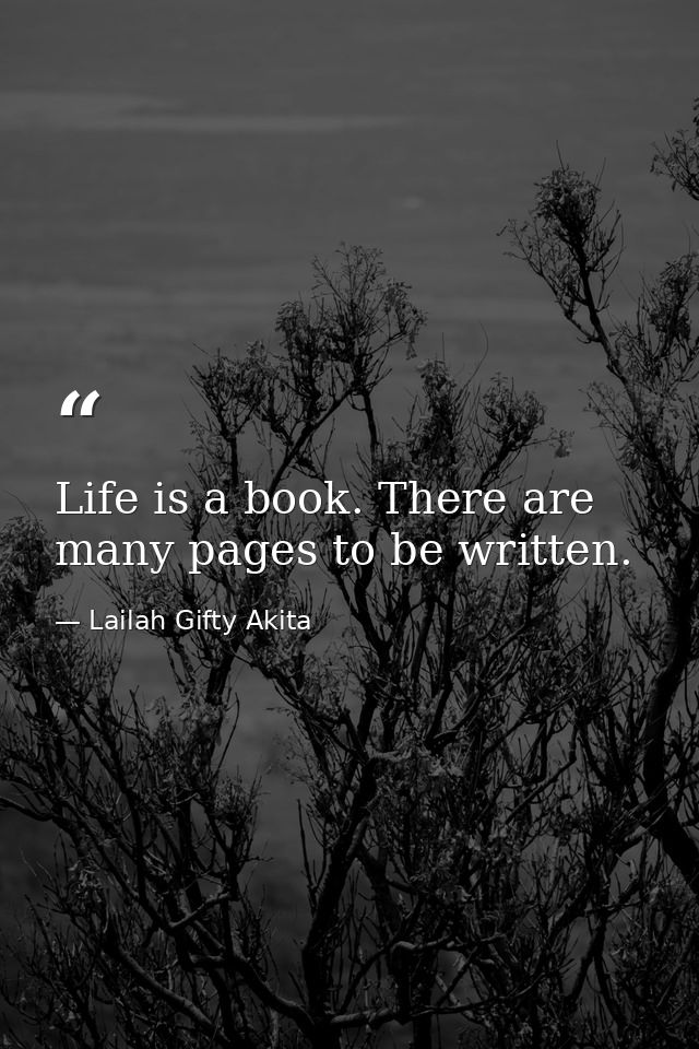 Life is a book. There are many pages to be written. — Lailah Gifty Akita