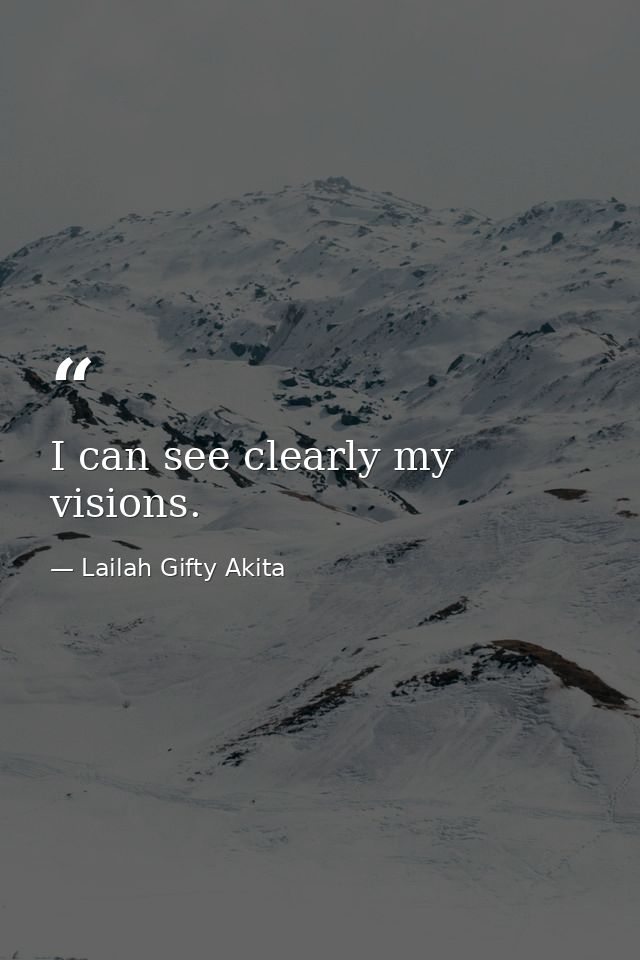 I can see clearly my visions. — Lailah Gifty Akita