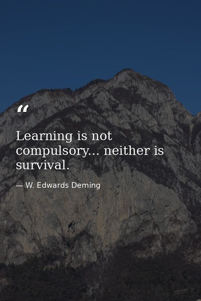 Learning is not compulsory... neither is survival. — W. Edwards Deming