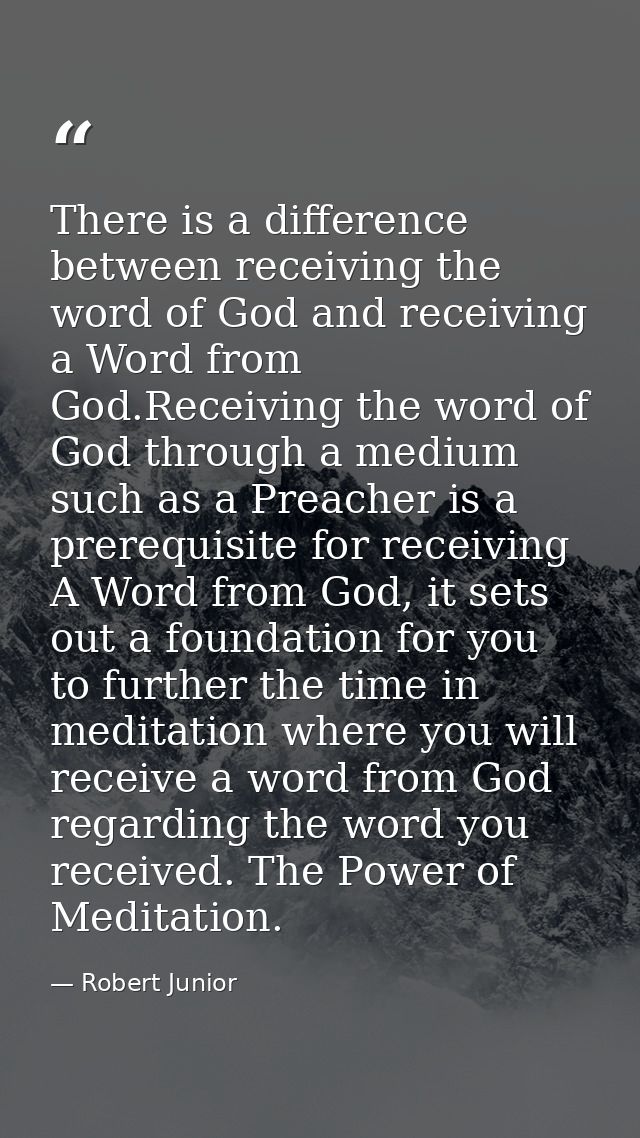 There is a difference between receiving the word of God and receiving a Word from God.Receiving the word of God through  — Robert Junior