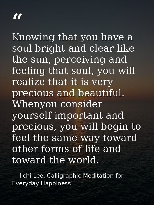 Knowing that you have a soul bright and clear like the sun, perceiving and feeling that soul, you will realize that it i — Ilchi Lee, Calligraphic Meditation for Everyday Happiness
