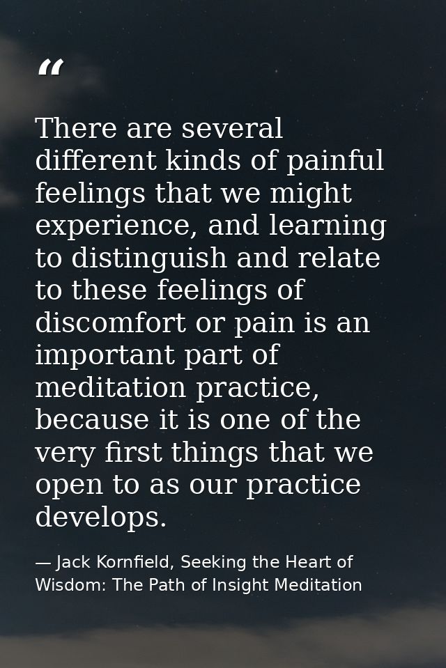 There are several different kinds of painful feelings that we might experience, and learning to distinguish and relate t — Jack Kornfield, Seeking the Heart of Wisdom: The Path of Insight Meditation