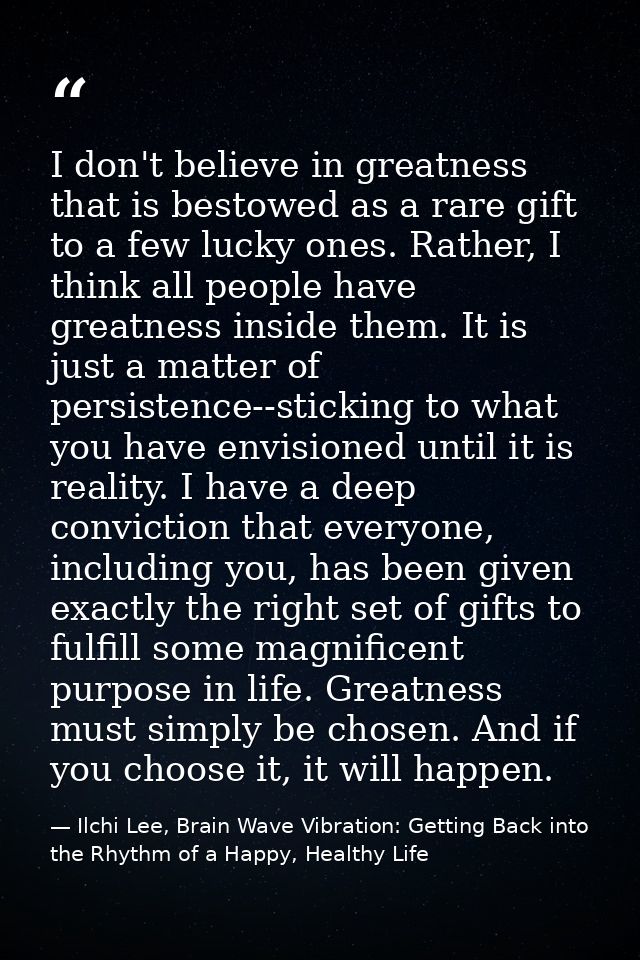 I don't believe in greatness that is bestowed as a rare gift to a few lucky ones. Rather, I think all people have greatn — Ilchi Lee, Brain Wave Vibration: Getting Back into the Rhythm of a Happy, Healthy Life