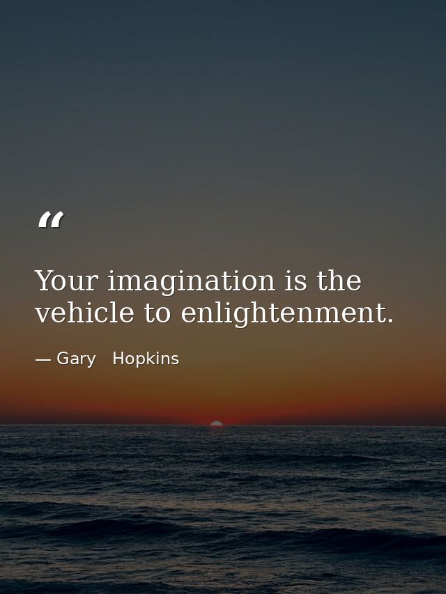 Your imagination is the vehicle to enlightenment. — Gary   Hopkins