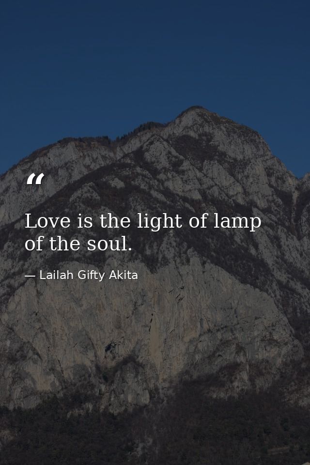 Love is the light of lamp of the soul. — Lailah Gifty Akita