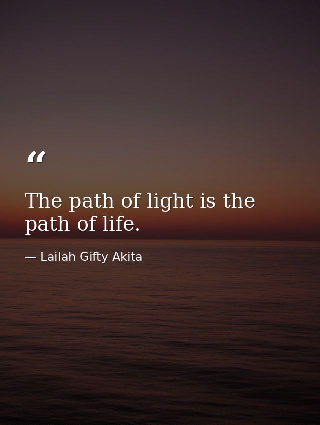 The path of light is the path of life. — Lailah Gifty Akita