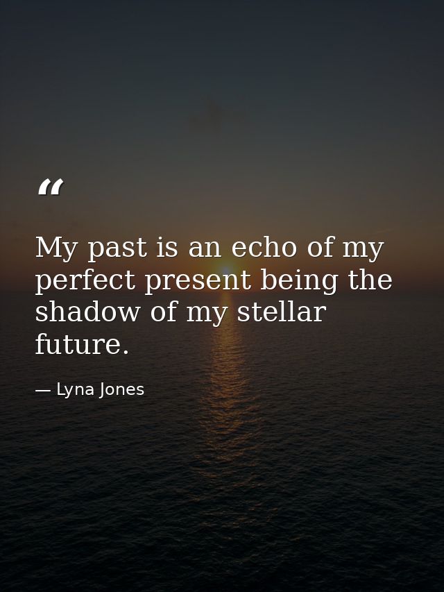 My past is an echo of my perfect present being the shadow of my stellar future. — Lyna Jones