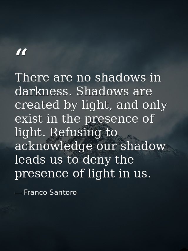 There are no shadows in darkness. Shadows are created by light, and only exist in the presence of light. Refusing to ack — Franco Santoro
