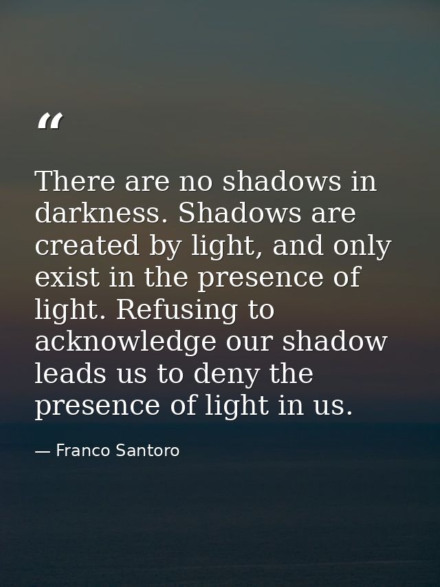 There are no shadows in darkness. Shadows are created by light, and only exist in the presence of light. Refusing to ack — Franco Santoro