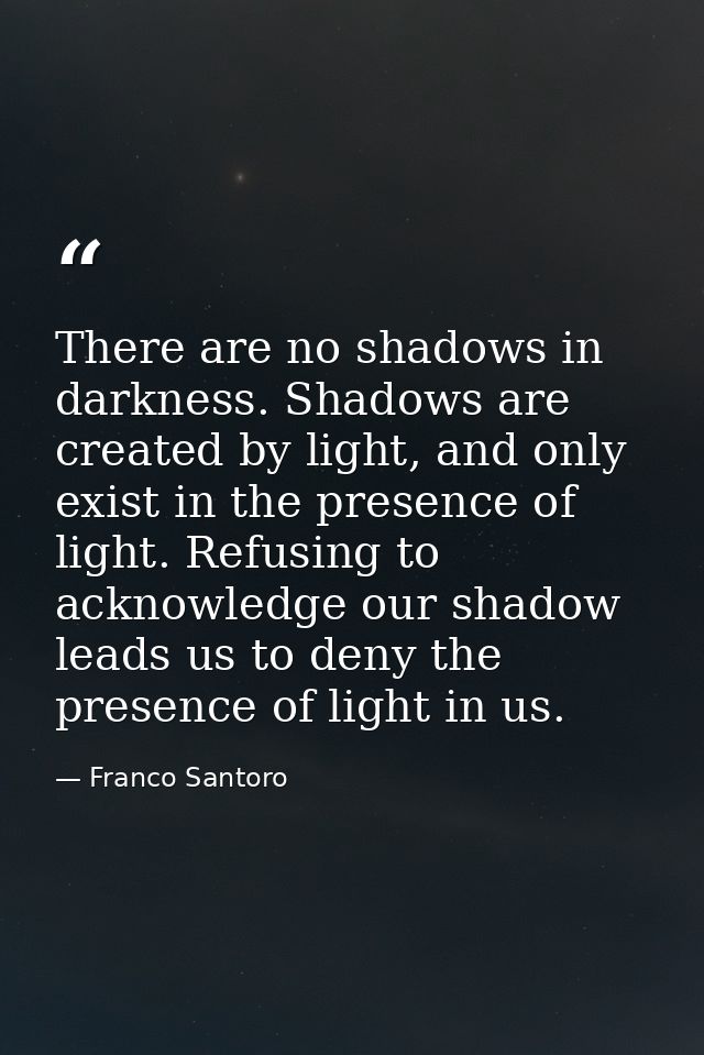 There are no shadows in darkness. Shadows are created by light, and only exist in the presence of light. Refusing to ack — Franco Santoro