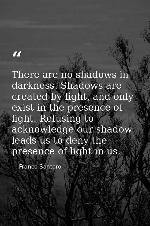 There are no shadows in darkness. Shadows are created by light, and only exist in the presence of light. Refusing to ack — Franco Santoro