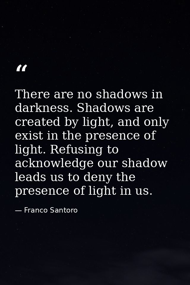 There are no shadows in darkness. Shadows are created by light, and only exist in the presence of light. Refusing to ack — Franco Santoro