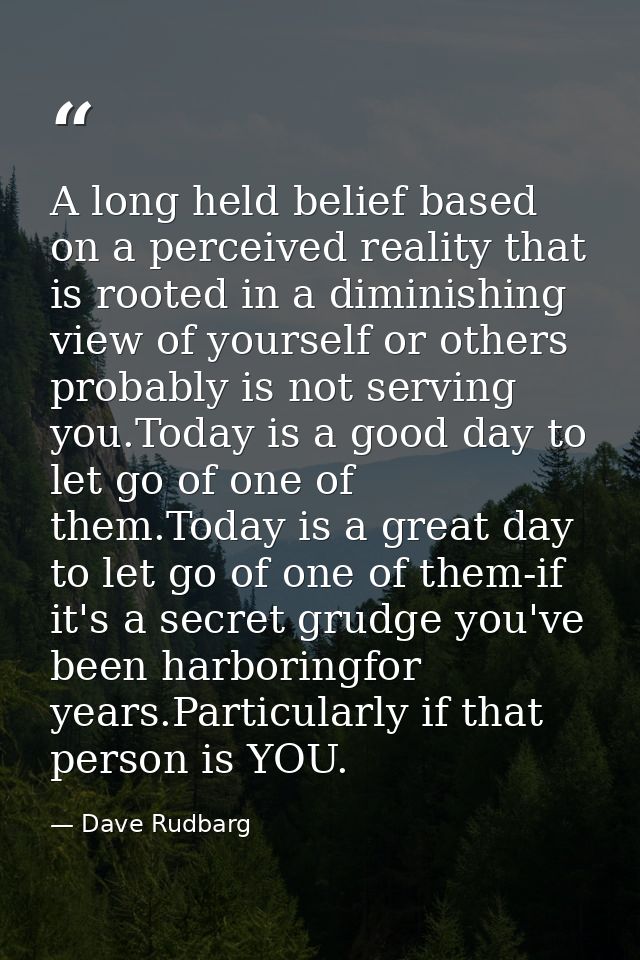 A long held belief based on a perceived reality that is rooted in a diminishing view of yourself or others probably is n — Dave Rudbarg