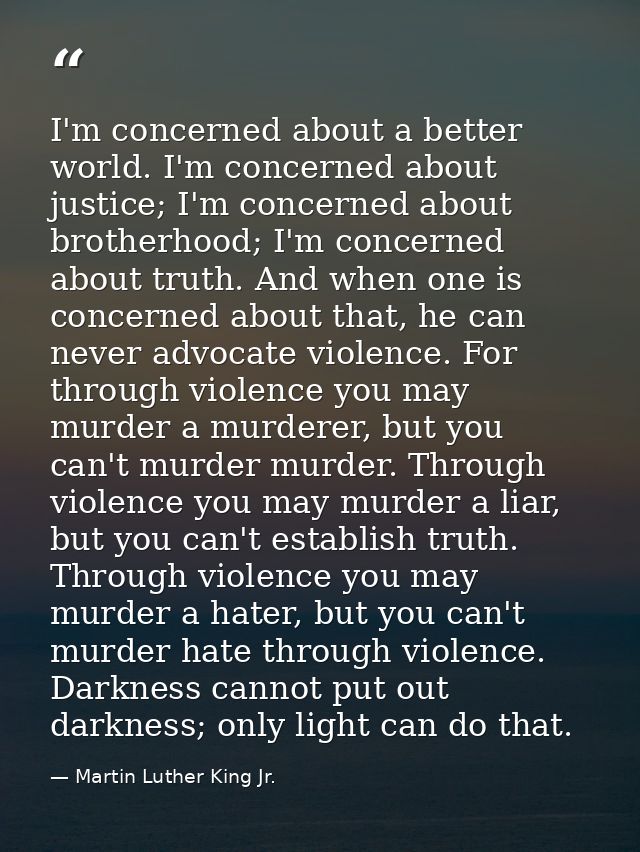 I'm concerned about a better world. I'm concerned about justice; I'm concerned about brotherhood; I'm concerned about tr — Martin Luther King Jr.